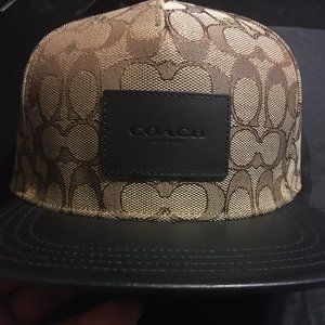 coach signature flat brim hat